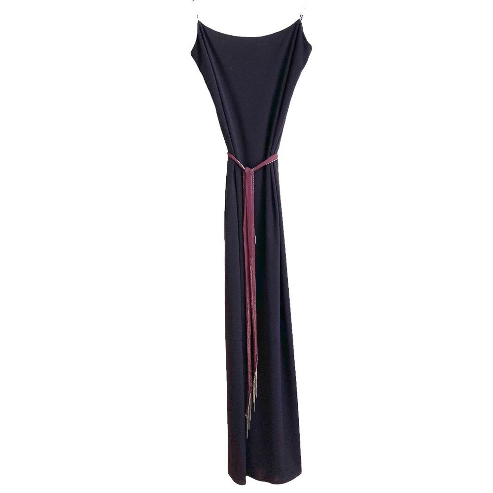 Laundry By Shelli Segal Purple Maxi Slip Dress Beaded Straps Minimalist Size 8
